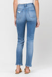 SUPER HIGH RISE DISTRESSED STRAIGHT